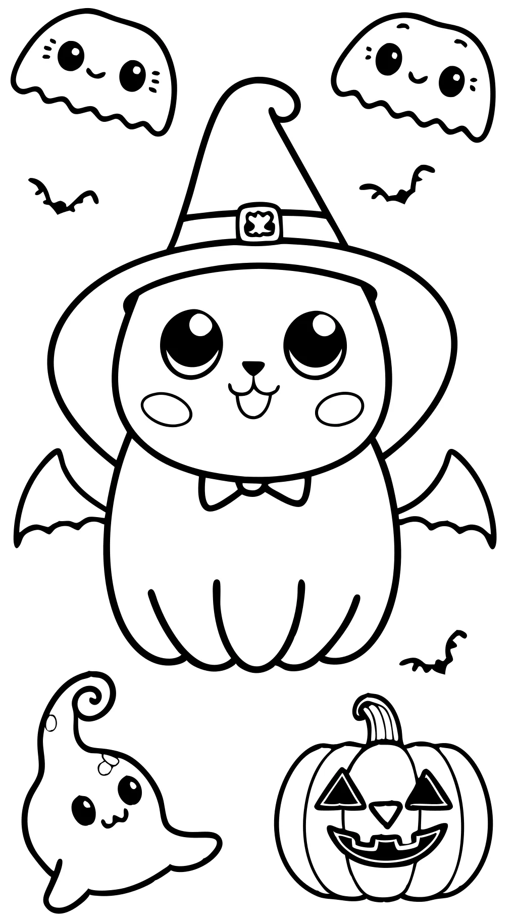 cute adorable halloween coloring pages